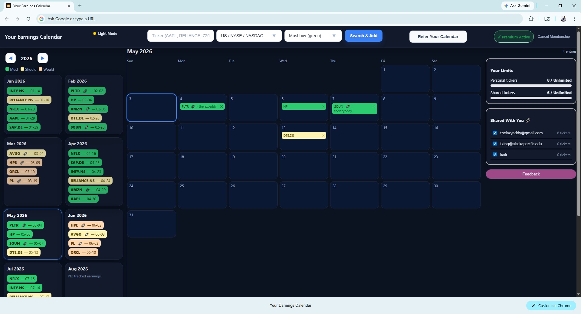 Add tickers screenshot