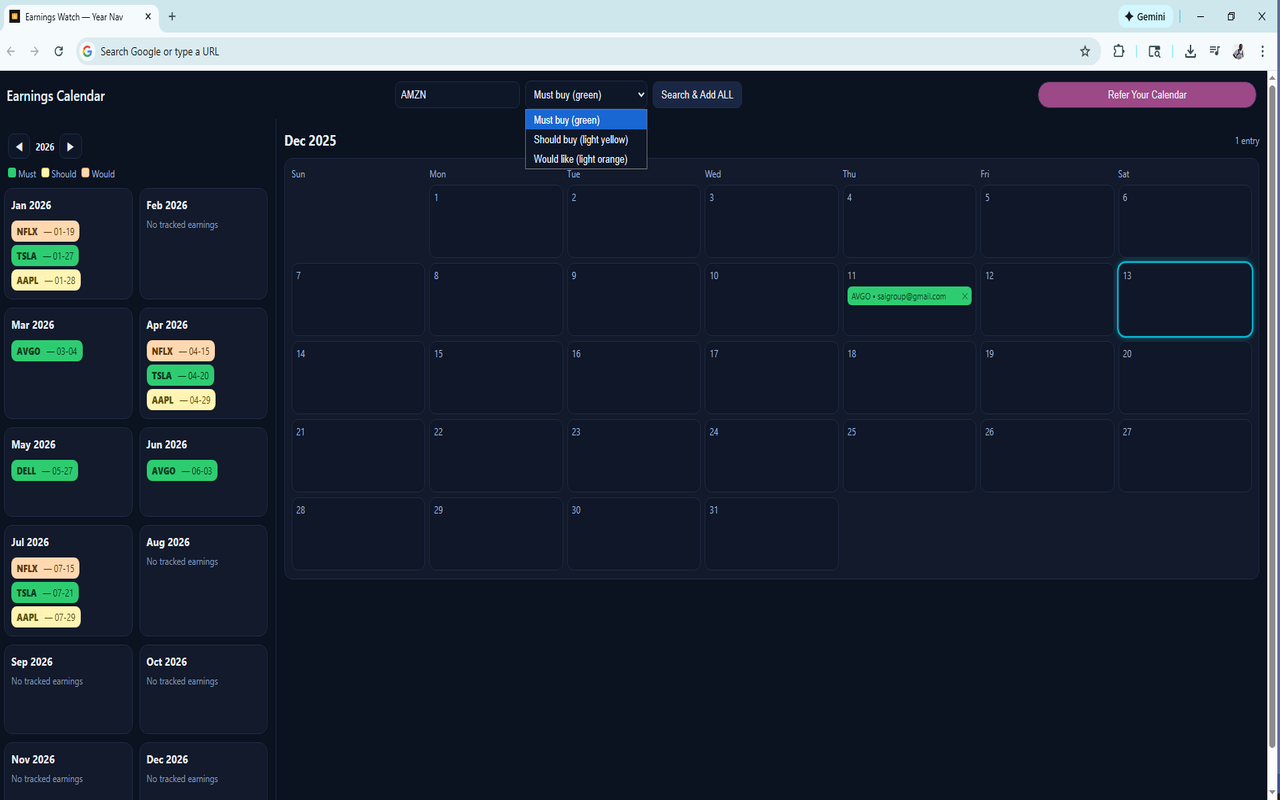 Add tickers screenshot