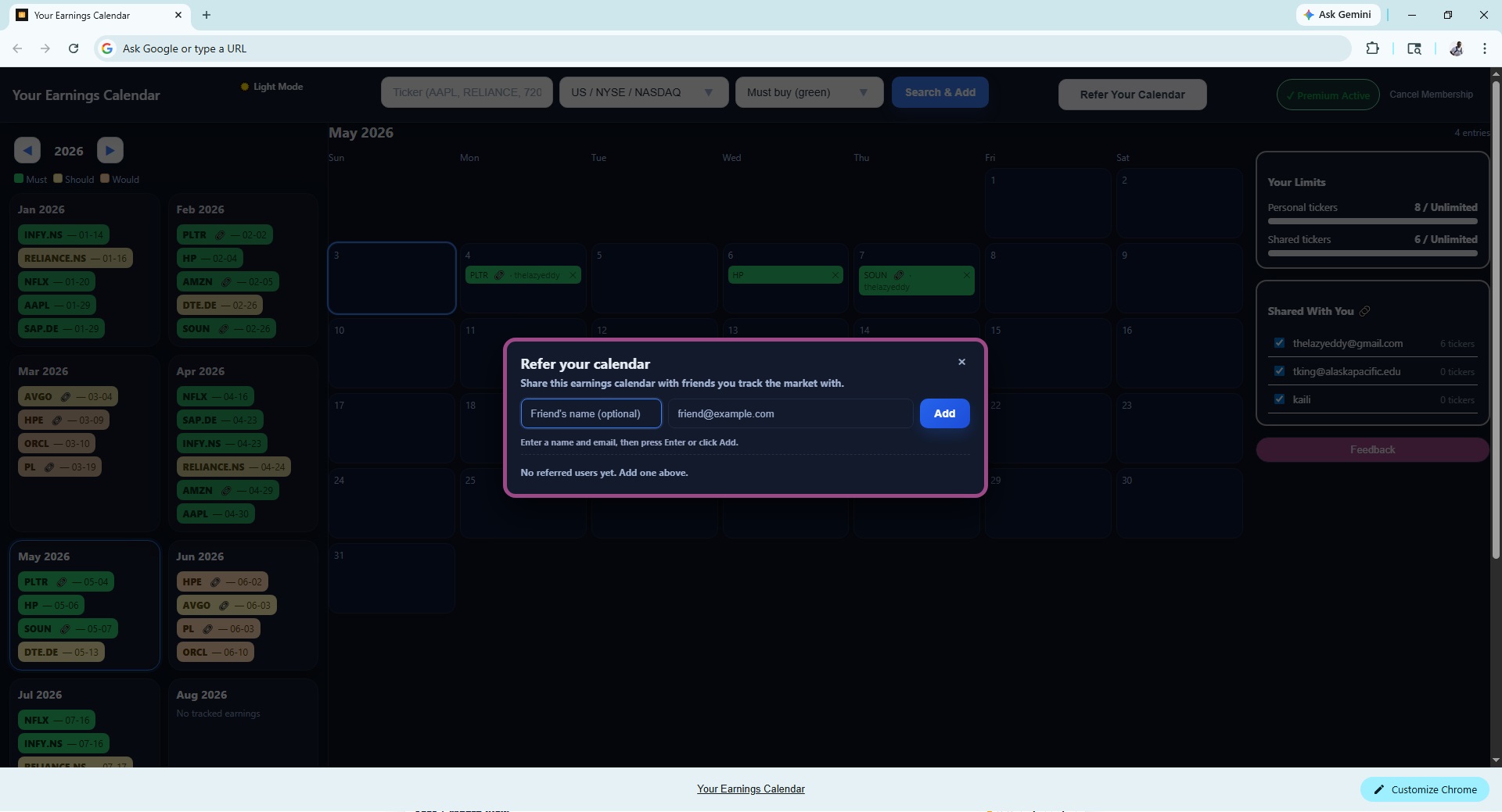 Add tickers screenshot