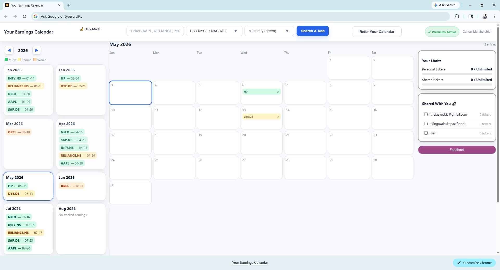 Share calendar screenshot